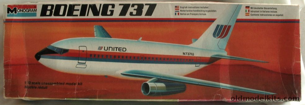 Monogram 1/72 Boeing 737 United Airlines (T-43A) - (ex-Aurora Modified Molds), 5415 plastic model kit
